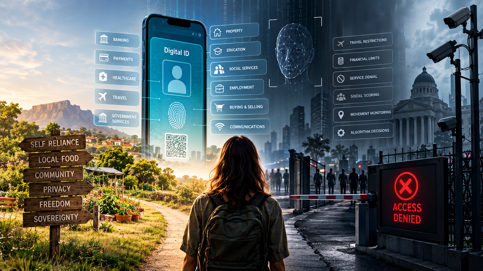 Digital identity and sovereignty illustrated as a question of access, connection and control.